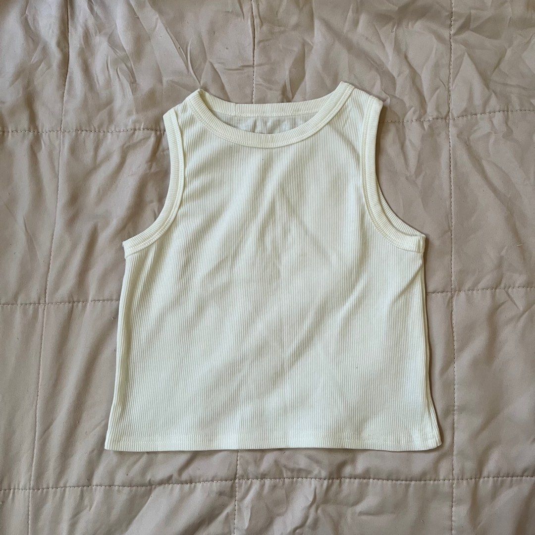 Catesby Crop Tank Top - White