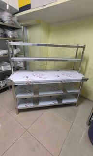 Working table 3 layer with OVERSHELVES/brand new/pure 304 stainless/READY TO ASSEMBLE/heavy duty
