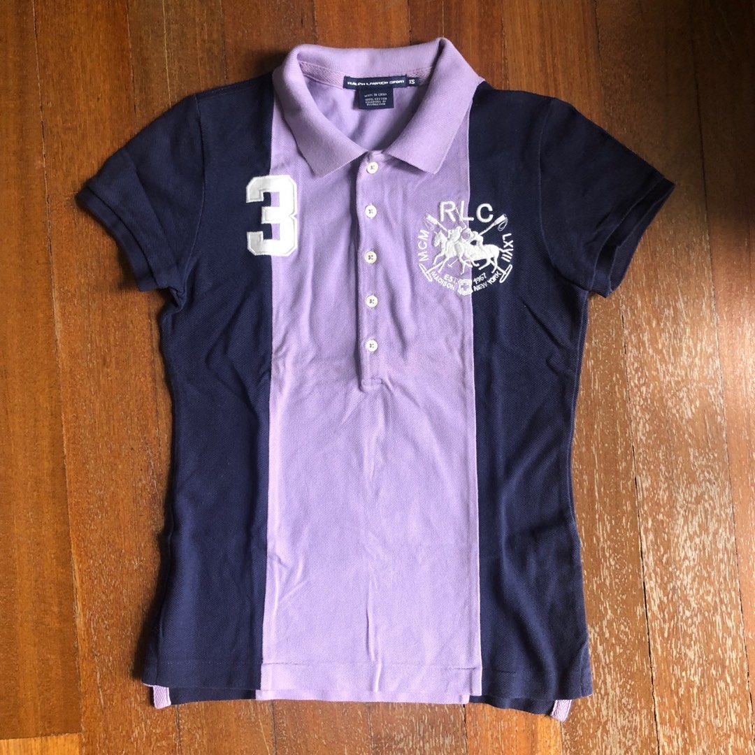 XS Size Original Polo Ralph Lauren Sport RPL Navy Blue Light Purple Women  Lady Girl Wear Polo T-Shirt Sporty, Women's Fashion, Tops, Shirts on  Carousell
