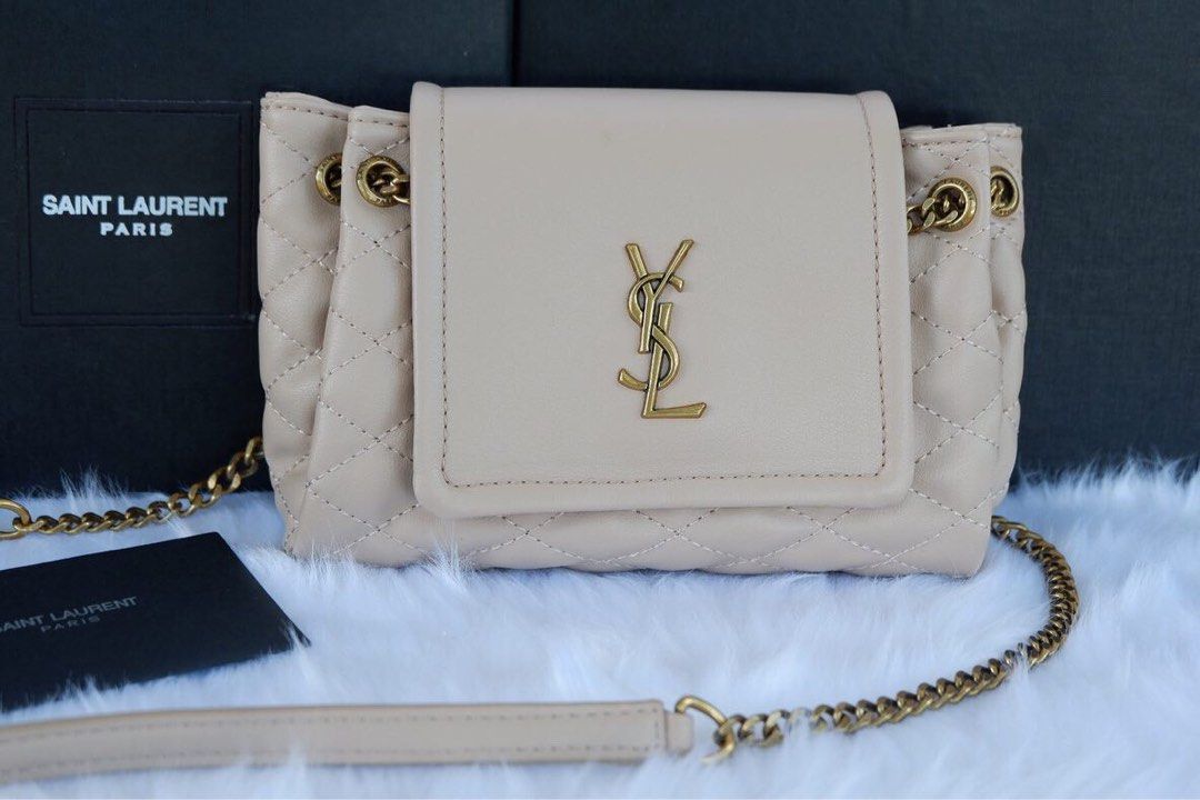 YSL Bag Beige, Luxury, Bags & Wallets on Carousell
