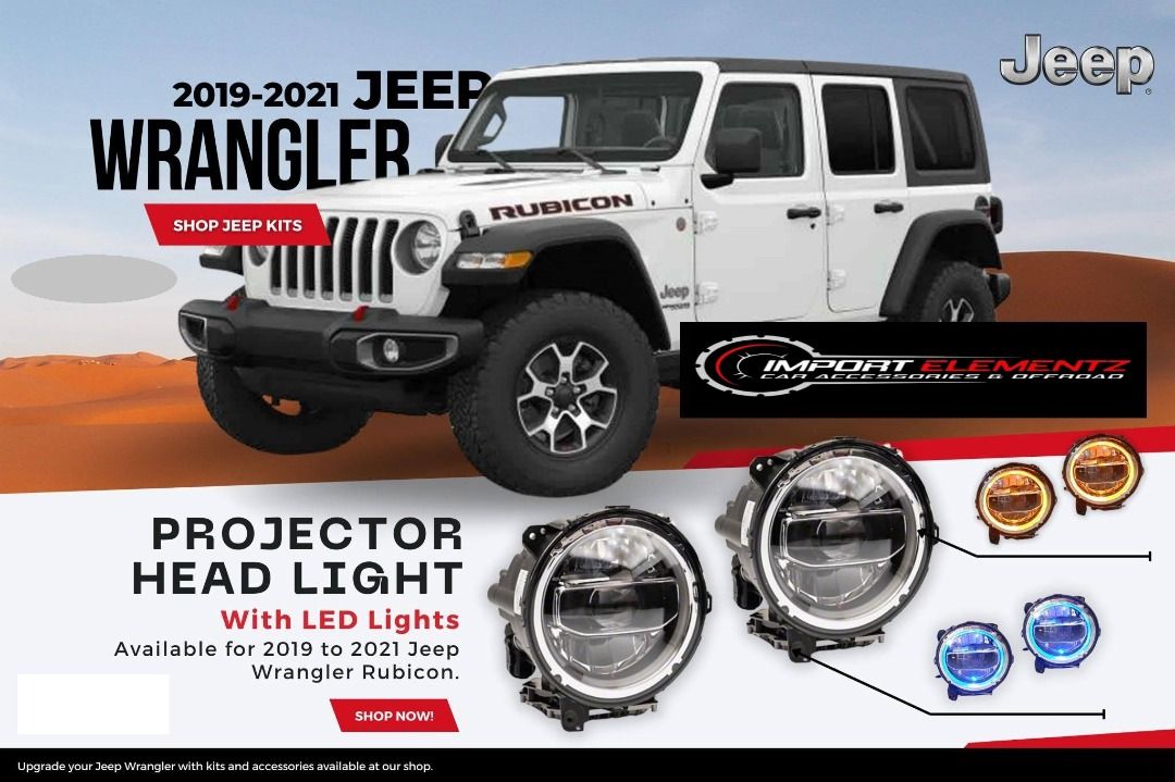 2019 to 2023 Jeep Wrangler Rubicon JL Oem style Projector, Car Parts &  Accessories, Body Parts and Accessories on Carousell