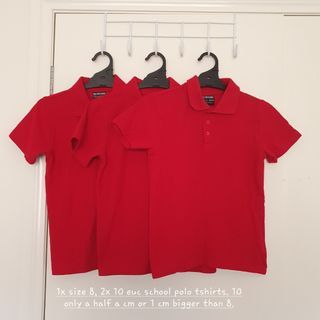 3x size 8 and size 10 euc like new red school short sleeve polo tshirts