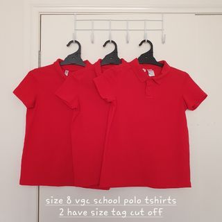 3x size 8 vgc ANKO red school short sleeve polo tshirts