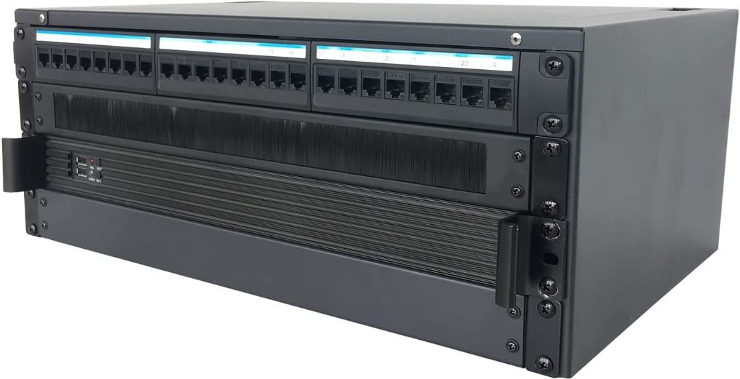 4U Rack / Wall Mount Patch Panel Bracket with Top Cover (12 inches deep ...