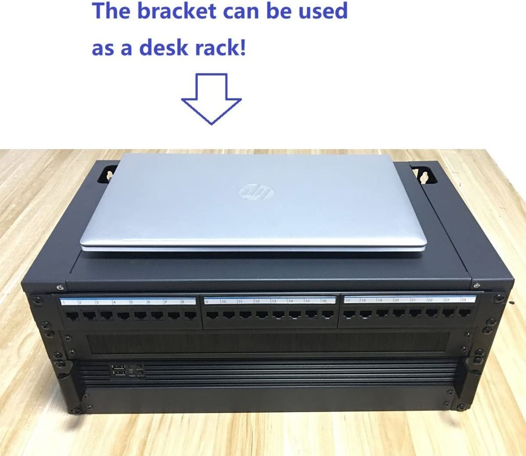 4U Rack / Wall Mount Patch Panel Bracket with Top Cover (12 inches deep ...