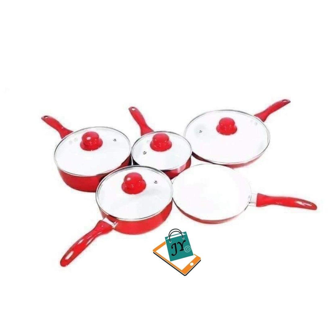 9 PC CERAMIC COOKWARE SET, Furniture & Home Living, Kitchenware