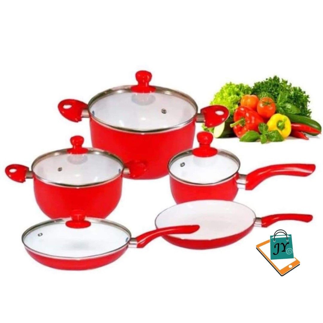 9 PC CERAMIC COOKWARE SET, Furniture & Home Living, Kitchenware