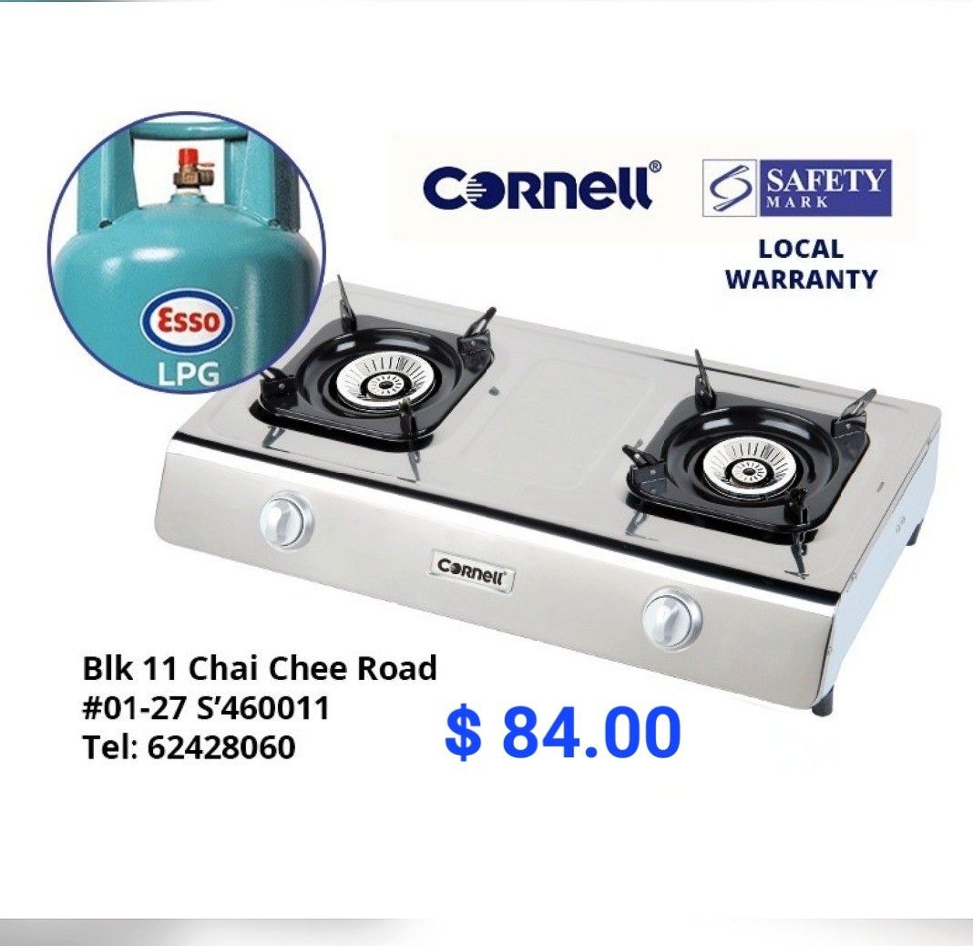  118 Tecno TTCF8SV Gas Stove with SAFETY valve 84 Cornell CGS