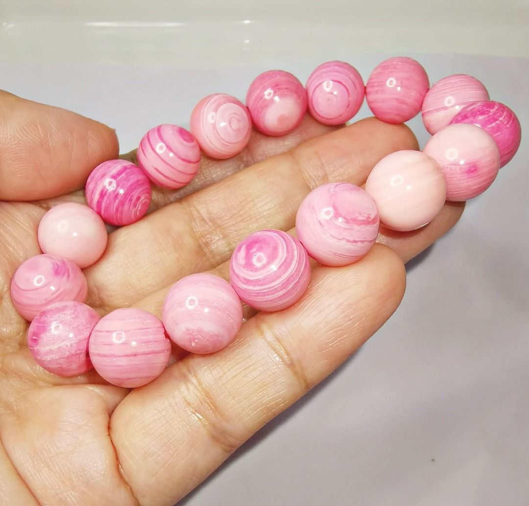 女王贝 Pink Queen Conch Shell 12mm #297 / #964 + FREE Post *natural gemstone  stone*