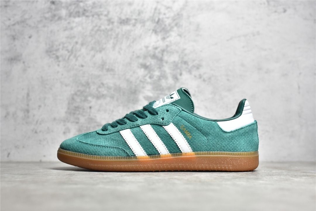 Adidas originals samba trainer white / green / gum online