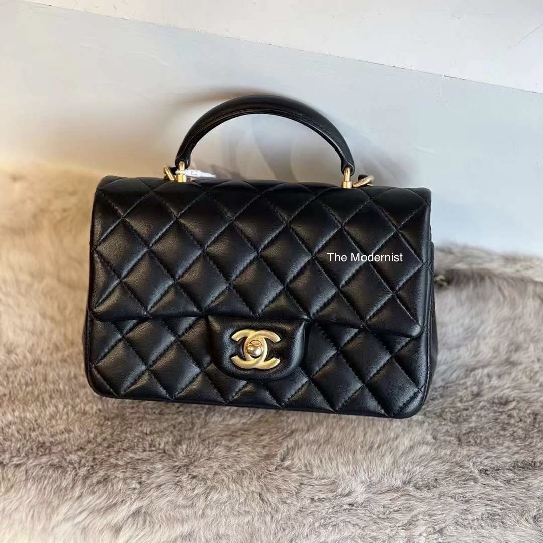 Chanel gold bar new arrivals top handle