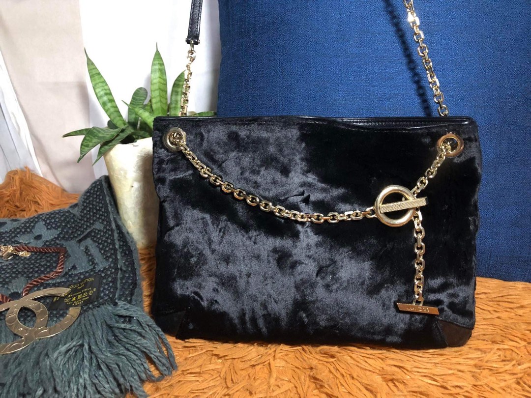 最終価格】JIMMY 茶色かっ CHOO パーティバッグ 黒 ゴールド スター