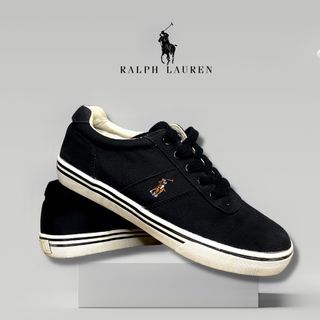 Authentic Polo Ralph Lauren Black Sneakers Size 5