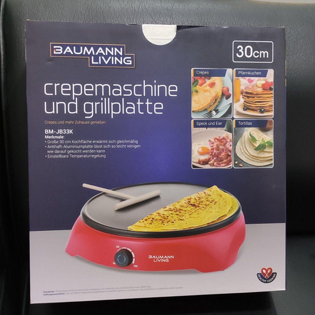 Baumann Living Crepe Maker + Griddle, Furniture & Home Living