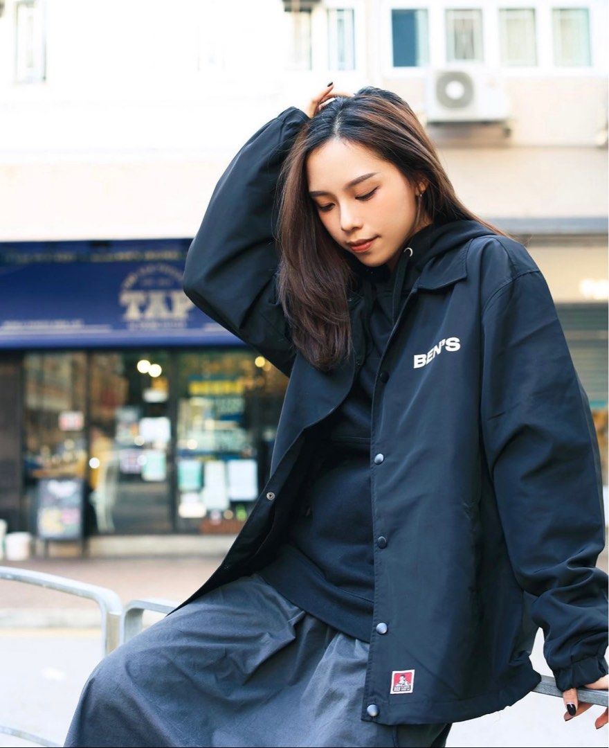 BEN DAVIS JP LOGO COACH JACKET WHITE LABEL