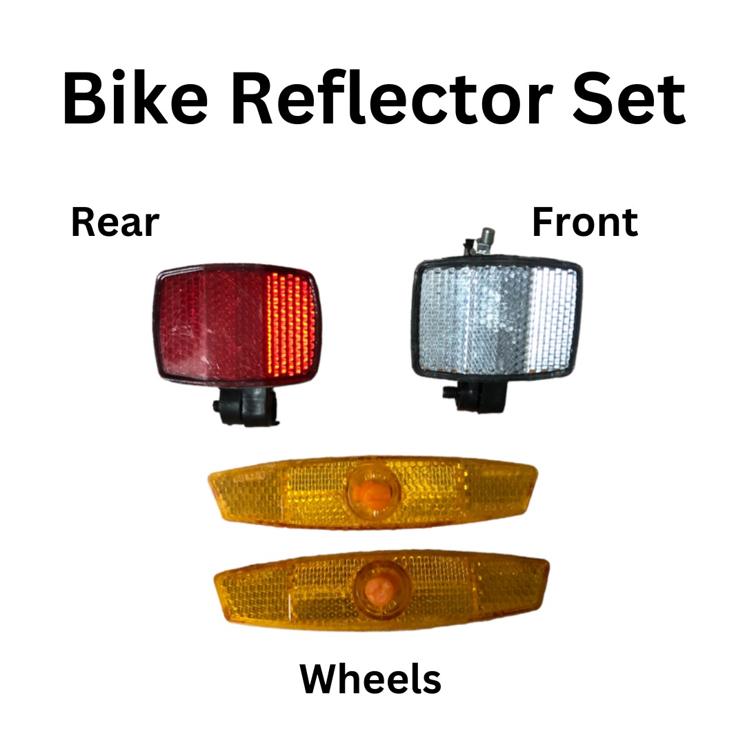 Bike Reflector Set Safety Reflectors Front and Rear 4 Piece Set, Sports