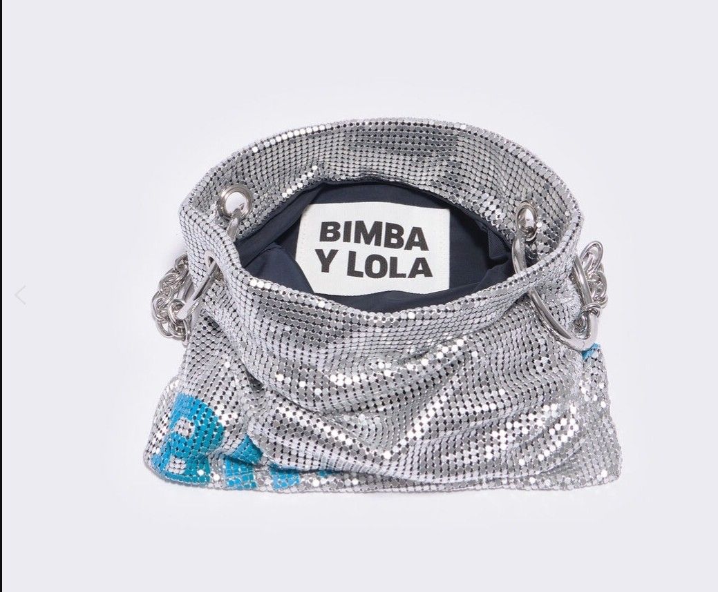 BIMBA Y LOLA SILVER MESH FLAT BAG Luxury Bags Wallets on Carousell