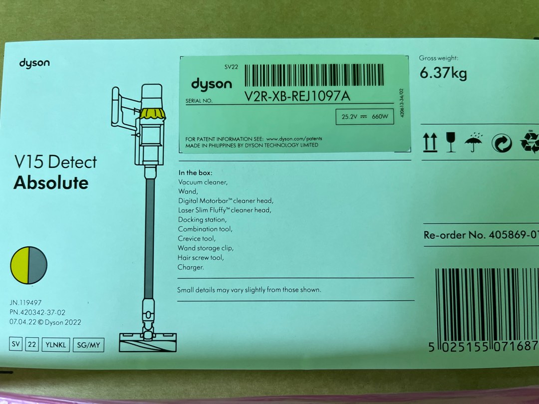 Dyson V15 detect absolute with freestanding charging dock, TV & Home