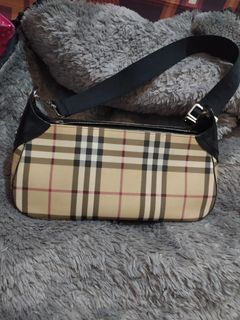 Burberry Shoulder Bag Beige House Check Canvas