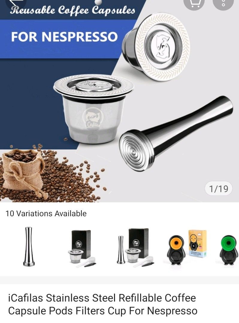 For Nespresso Zenius Pro Refillable Coffee Capsule Pods Stainless