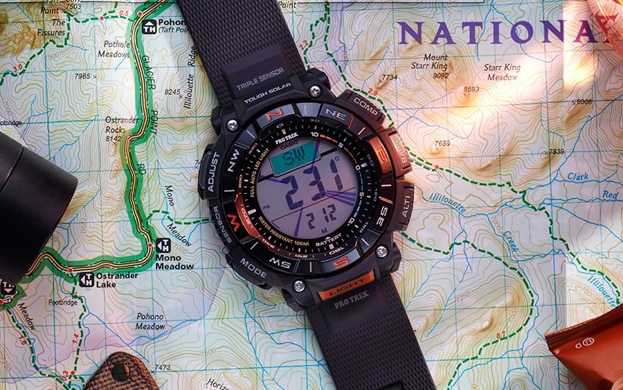 Casio Pro Trek PRG 340 1D Outdoor Climbing Digital Compass Altimeter Solar Power Climber Series Sport Men s Watch PRG 340 1 PRG 340