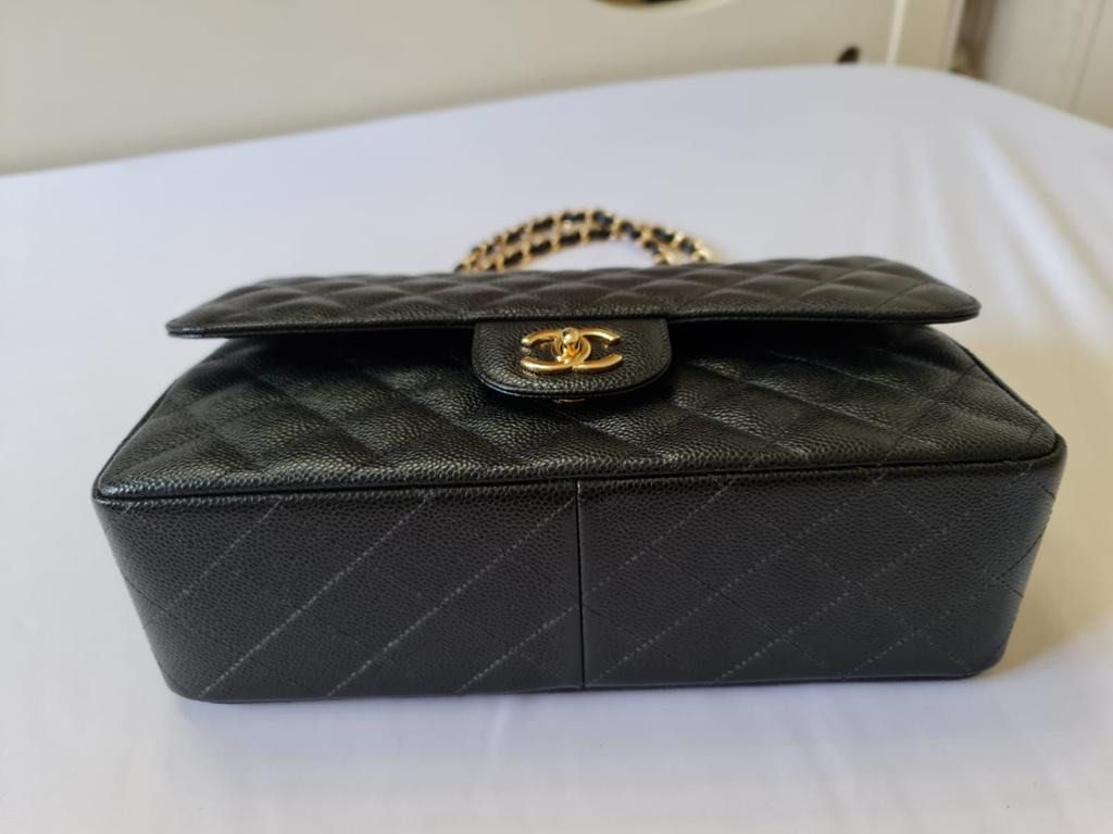 Chanel CF LARGE CLASSIC HANDBAG - Grained Calfskin & Gold-Tone