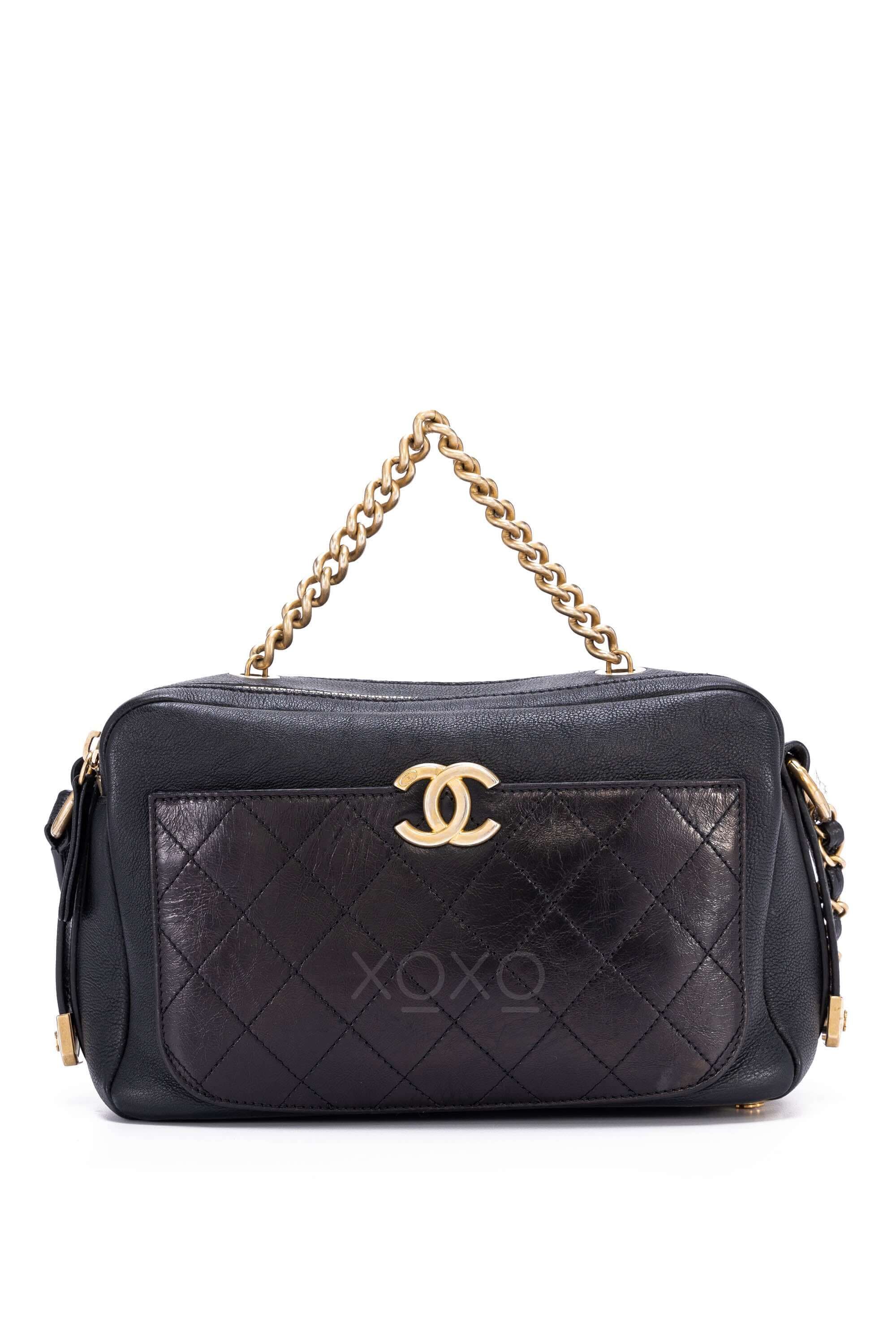 Chanel Quilted Camera Bag Grained Leather Black oxluxe, Luxury, Bags