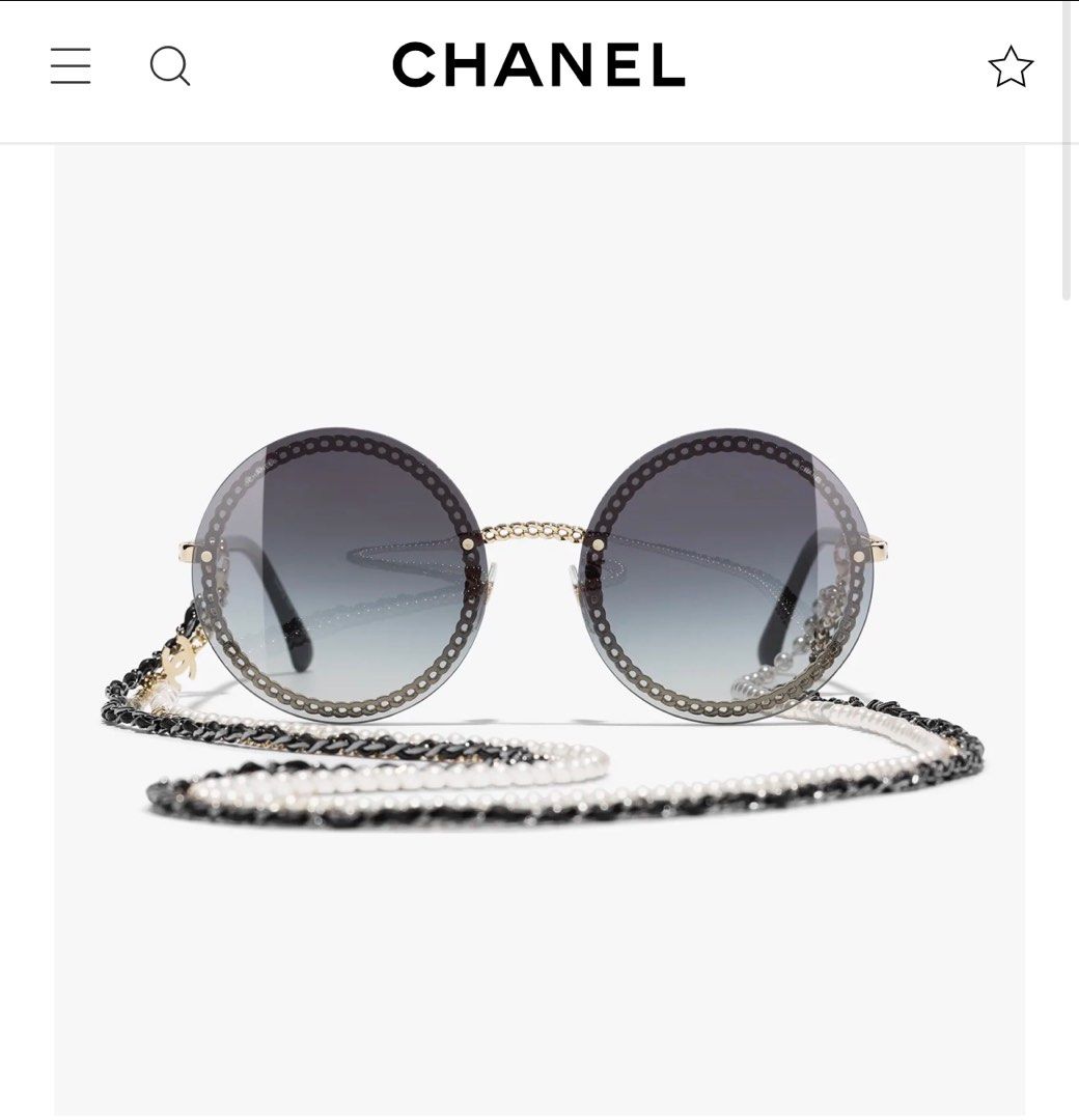Chanel Round Sunglasses with Chain, Luxury, Accessories on Carousell