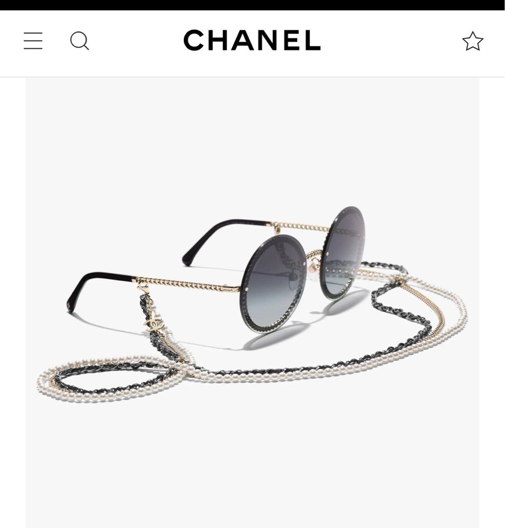 Chanel Round Sunglasses with Chain, Luxury, Accessories on Carousell