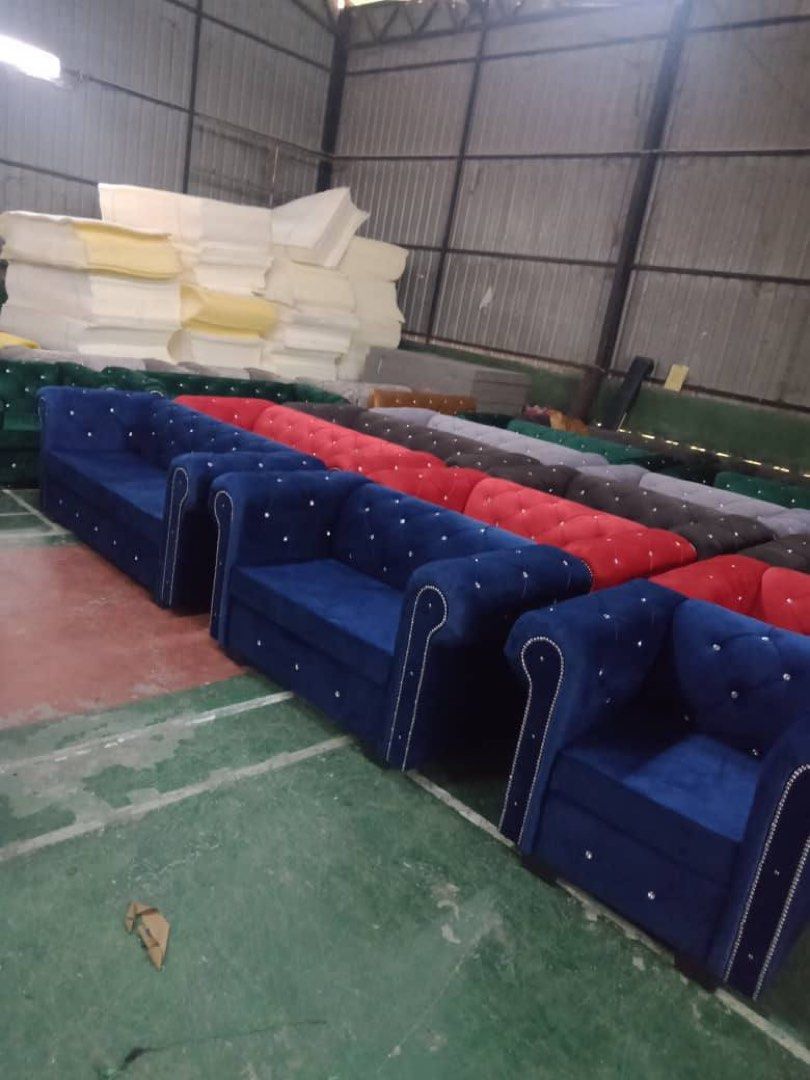 CHESTERFIELD SOFA SET DIRECT KILANG, Furniture & Home Living, Furniture