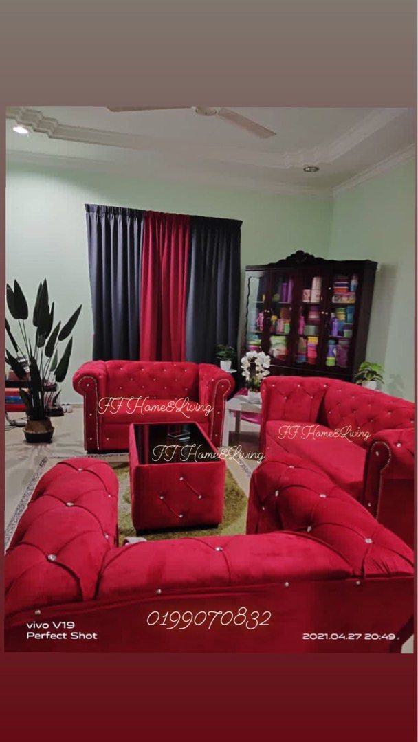 CHESTERFIELD SOFA SET DIRECT KILANG, Furniture & Home Living, Furniture