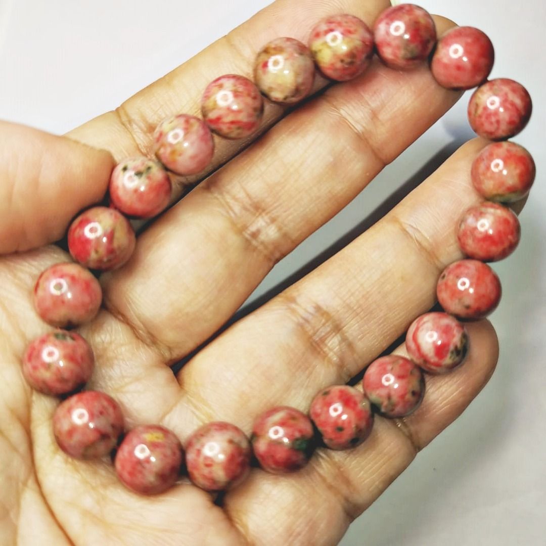 Cinnabar Bloodstone Chinese Chicken Blood Stone Bracelet