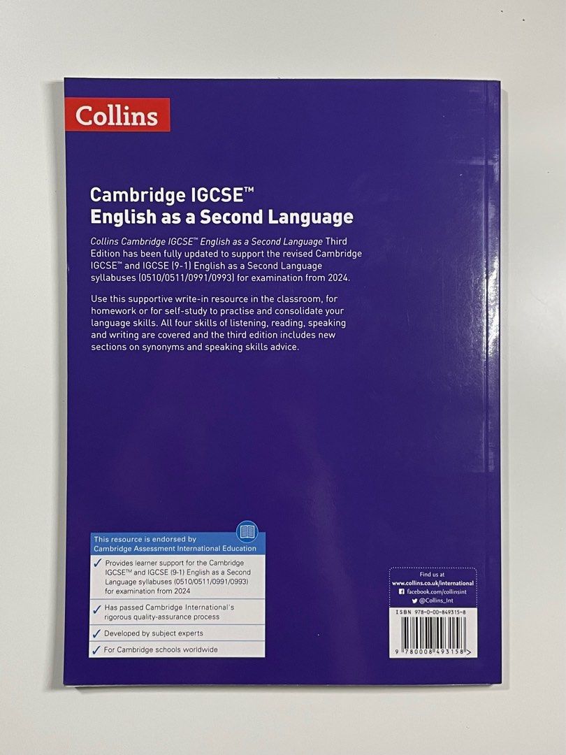 Collins cambridge igcse english as a second language textbook student s