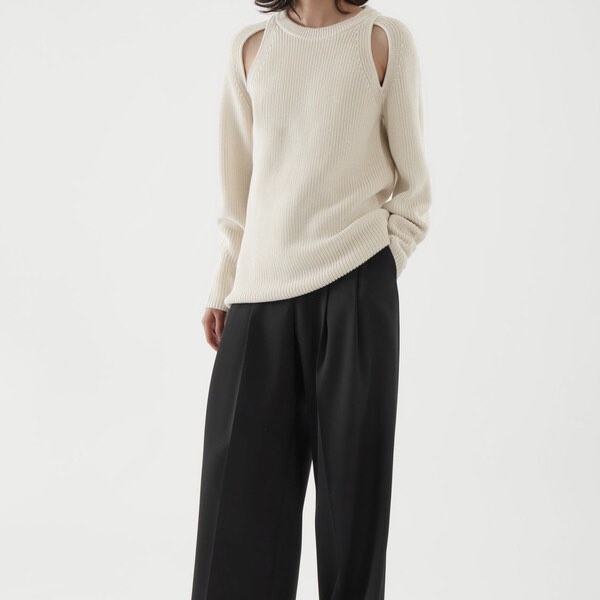 COS Knitted Cut Out Sweater Women s Fashion Tops Longsleeves