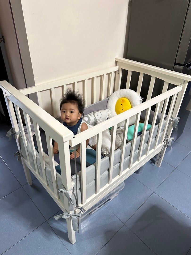 Crib foldable (Uratex Foam) complete set, Babies & Kids, Baby Nursery