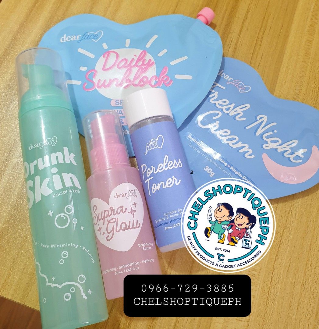 DEAR FACE SKINCARE Drunk skin Supraglow Poreless toner fresh night