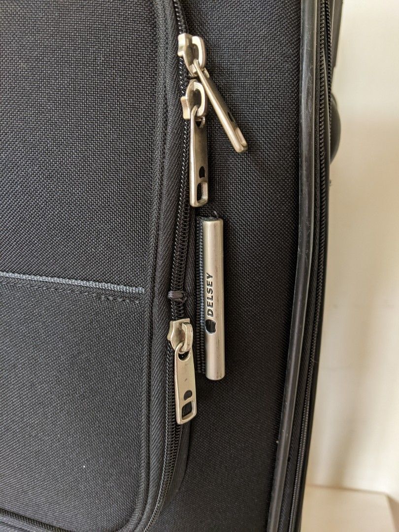 Delsey 32" max size softcase , black nylon 2wheel trolley handle