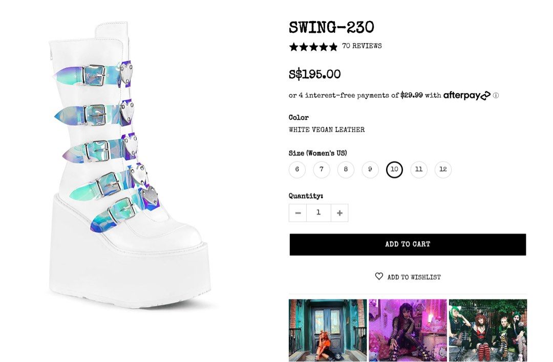 Demonia boots afterpay best sale