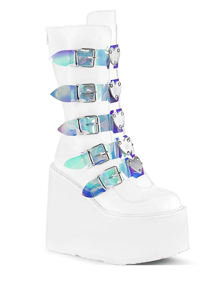 white demonia boots