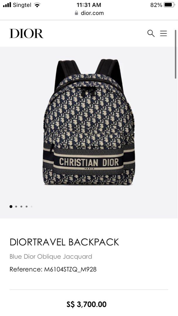Dior Backpack, Luxury, Bags & Wallets on Carousell