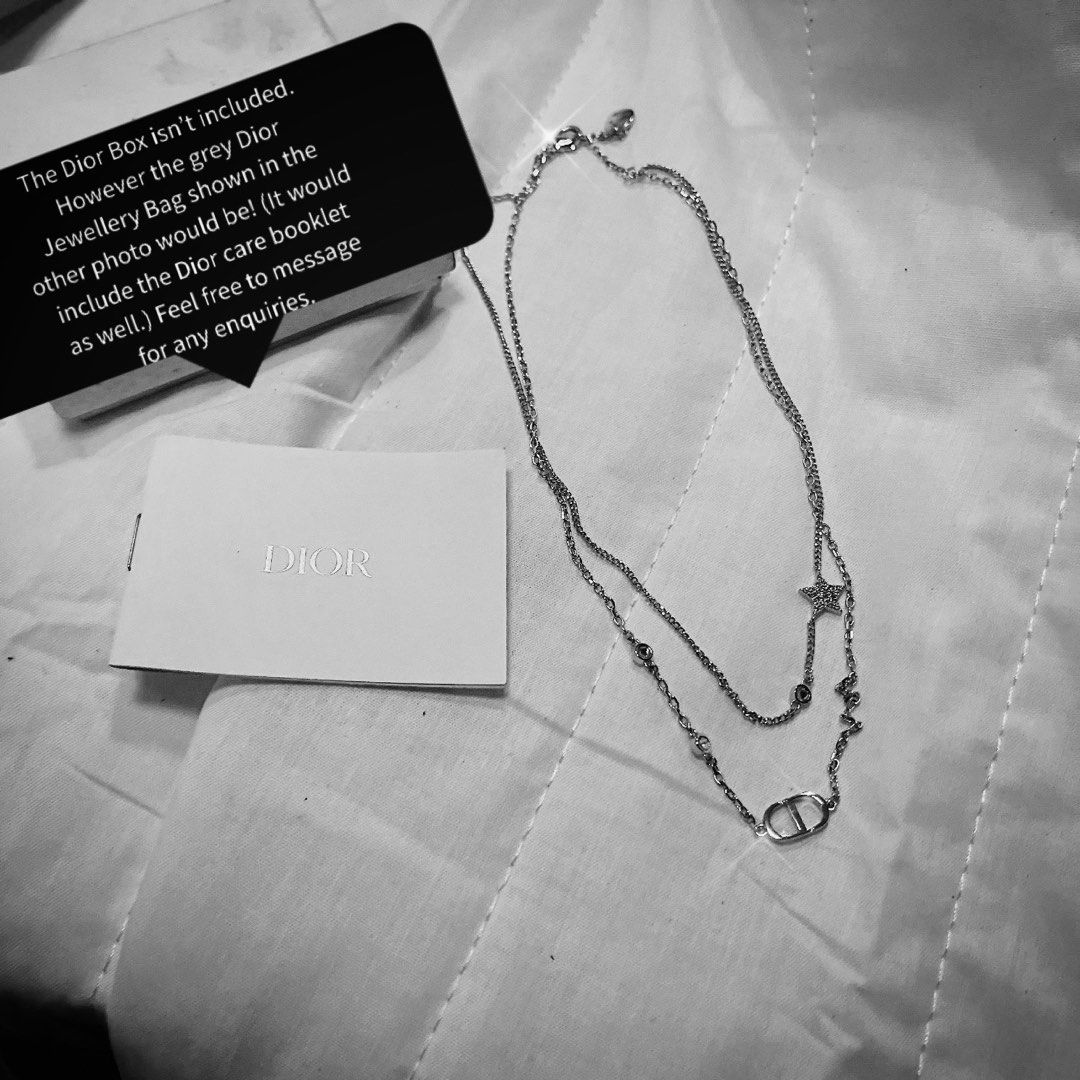 Christian Dior CD Layered Diamond Star Necklace (Gold), Women's Fashion, Jewelry & Organisers