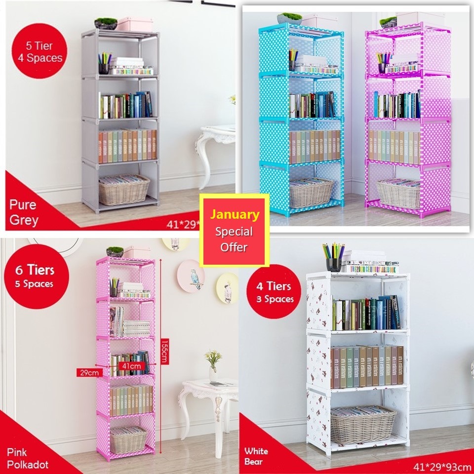 DIY Bookshelf/ Storage Rack Toy Rack Multifunction Rak Serbaguna Rak