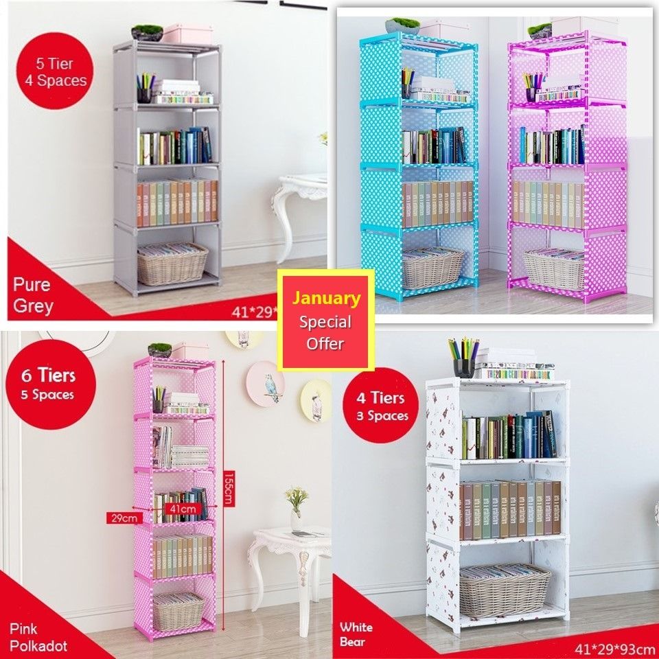 DIY Bookshelf/ Storage Rack Toy Rack Multifunction Rak Serbaguna Rak ...