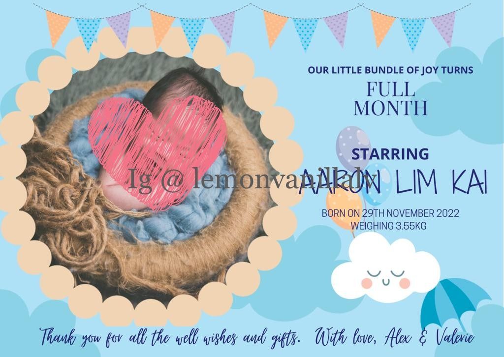 Ecard graphic design baby announcement card full month card, Hobbies