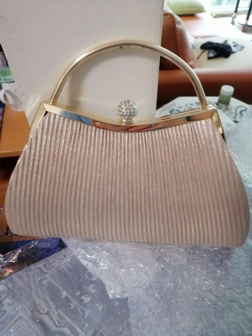 Gold diamond clutch discount bag