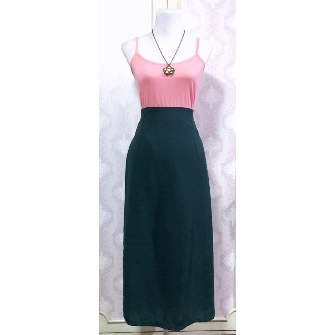 Emerald Green Sheer Maxi Skirt Womens Fashion Bottoms Skirts On Carousell 4988