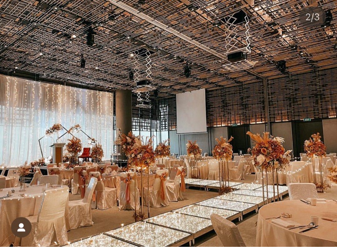 Fairylights platform aisle and fairylights dancefloor wedding ballroom ...