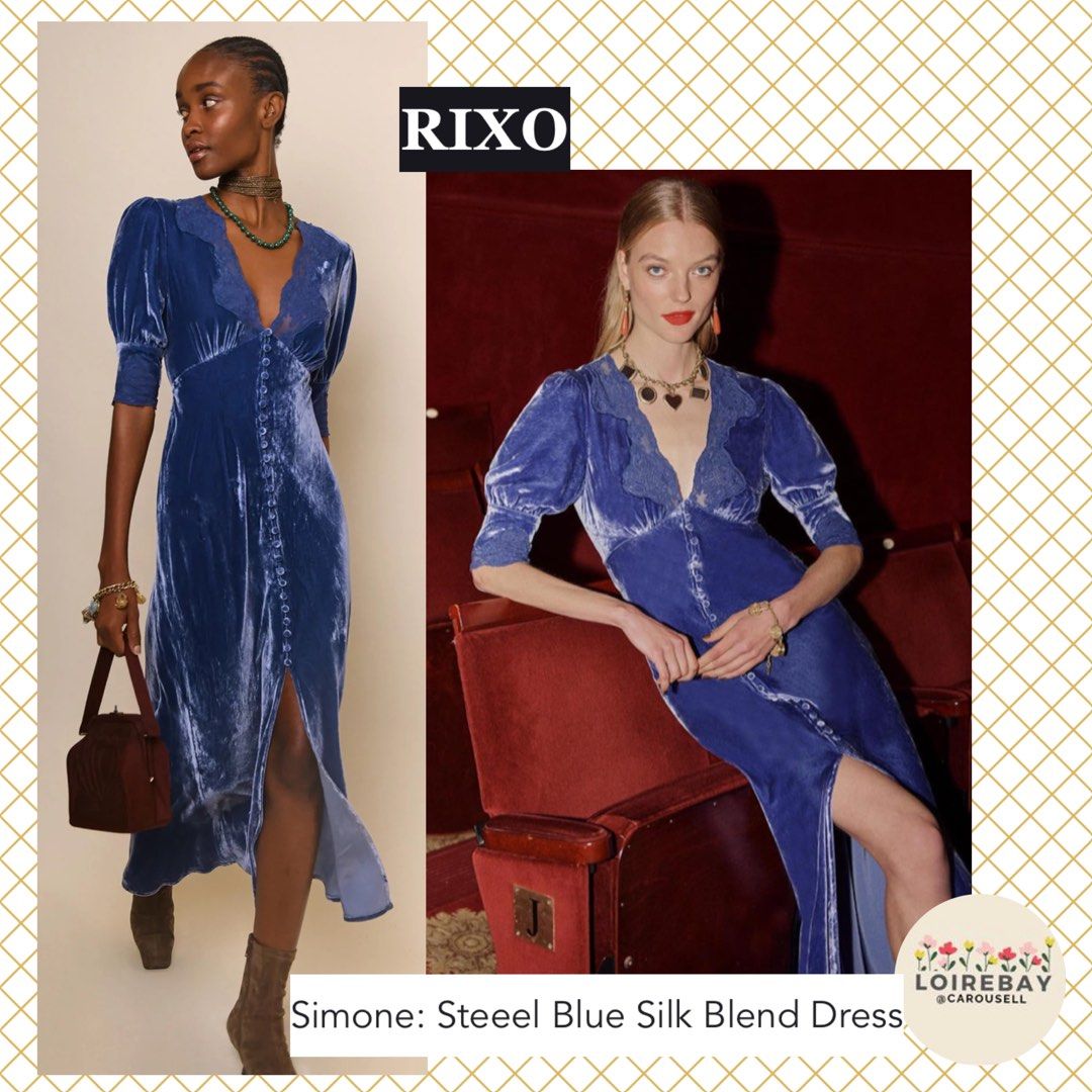 Steel blue maxi dress hot sale