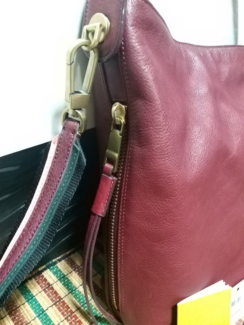 Fossil maya hobo small in cabernet Women s Fashion Bags
