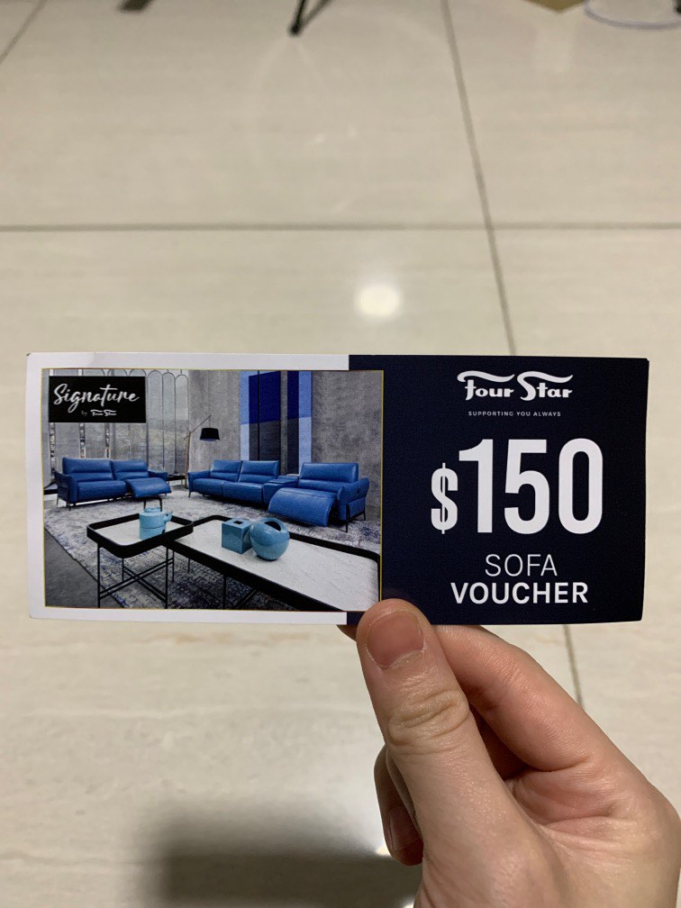 FourStar 150 Sofa Voucher, Tickets & Vouchers, Vouchers on Carousell